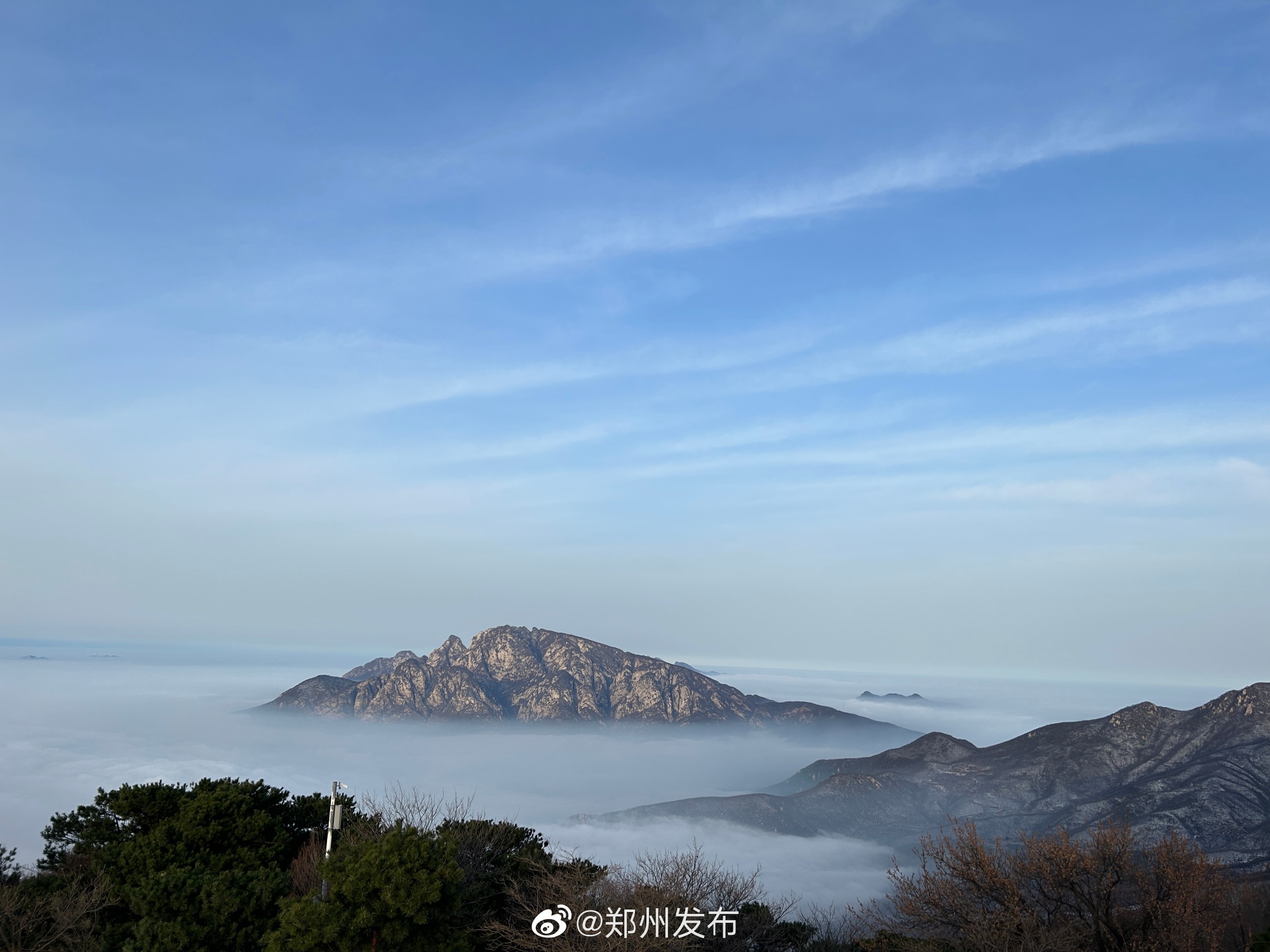 郑州嵩山惊现壮美云海